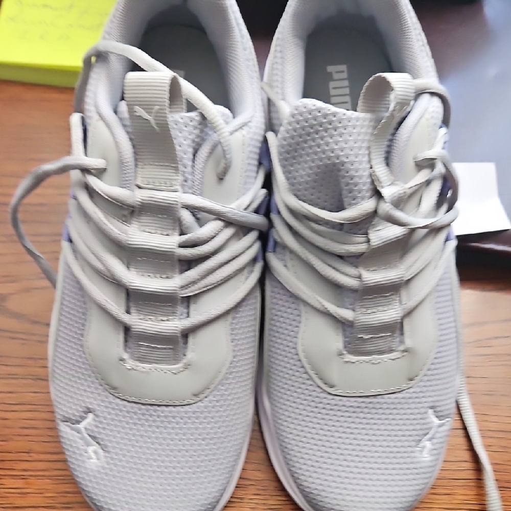 Puma Gray and White Athletic Sneakers
